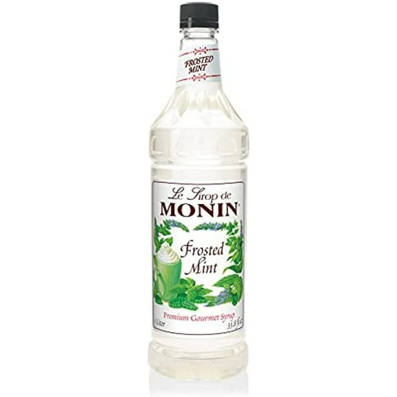 Monin Flavored Syrup, Frosted Mint, 33.8-Ounce Plastic Bottle (1 Liter)