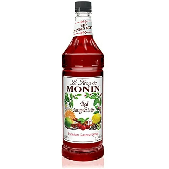Monin Flavored Syrup, Red Sangria Mix, 33.8-Ounce Plastic Bottle (1 Liter)