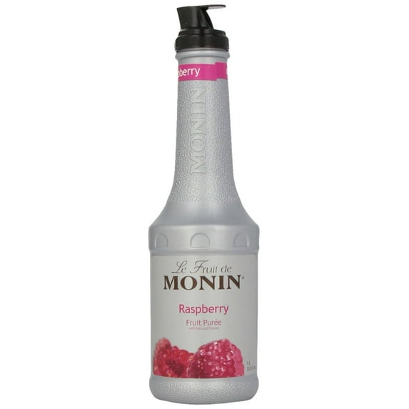 Monin Fruit Puree, Raspberry, 33.8 Ounce Bottles