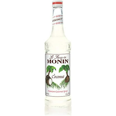 Monin - Coconut Syrup, Creamy Tropical Flavored Syrup, Coffee Syrup, Natural Flavor Drink Mix, Simple Syrup for Coffee, Lemonade, Cocktails, & More, Gluten-Free, Non-GMO, Clean Label (750 ml)