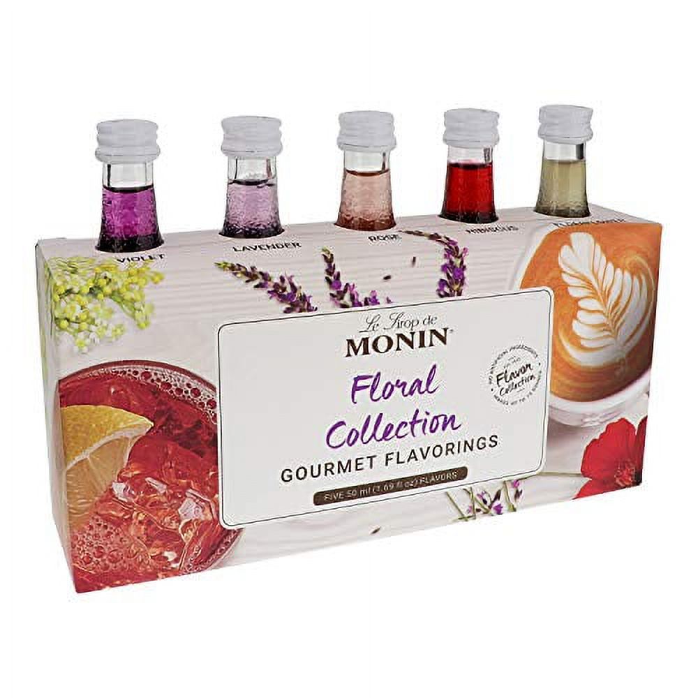Monin Gourmet Flavorings Floral Collection, Great for Cocktails
