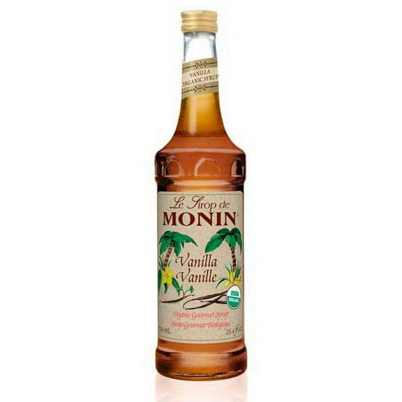 Monin - Organic Vanilla Syrup, Naturally Smooth Sweetness, Great for Coffee, Shakes and Cocktails, Gluten-Free, Vegan, Non-GMO (750 Milliliters)