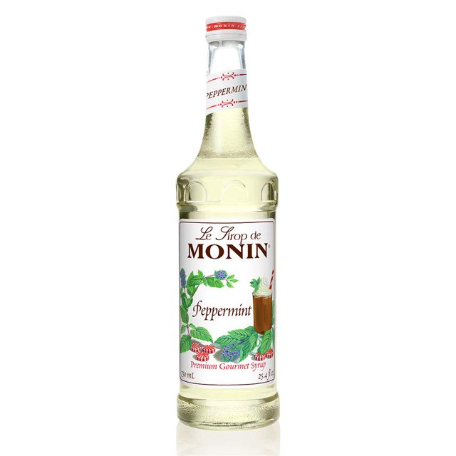 Monin Peppermint Syrup, Cool Mint Flavored Syrup, Coffee Syrup