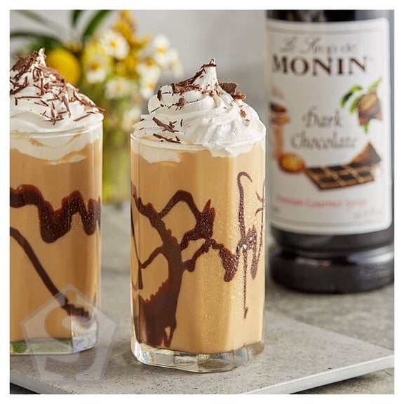 Monin Premium Dark Chocolate Flavoring Syrup 1 Liter - 4/Case