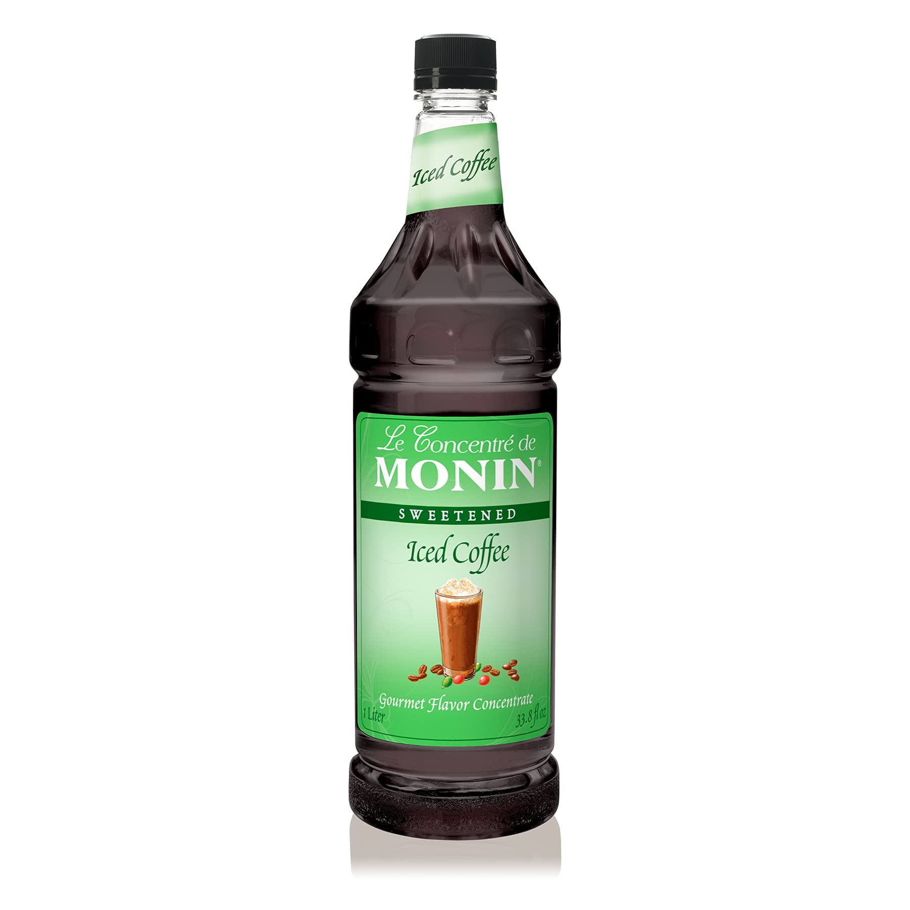 Monin Premium Iced Coffee Concentrate - 1 Liter Bottle, No Artificial Flavors, BPA-Free