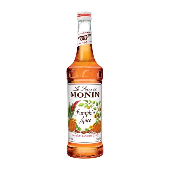 Monin - Pumpkin Spice Syrup, Hints of Nutmeg and Cinnamon, Natural Flavors, Great for Lattes, Mochas, Steamers, Teas, Ciders and Dessert Cocktails, Non-GMO, Gluten-Free (750 ml)