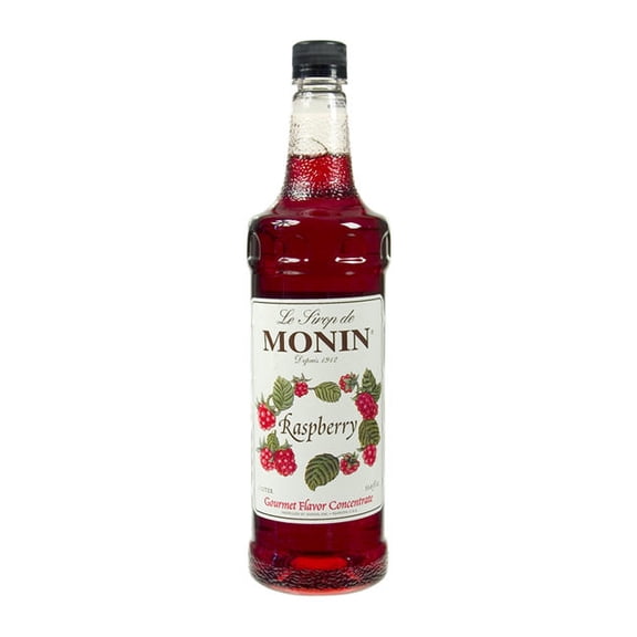 Monin Raspberry Premium Gourmet Syrup, 1 Liter Bottle