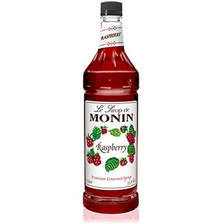 Monin - Raspberry Syrup, Sweet and Tart, Great for Cocktails and Lemonades, Gluten-Free, Non-GMO (1 Liter)