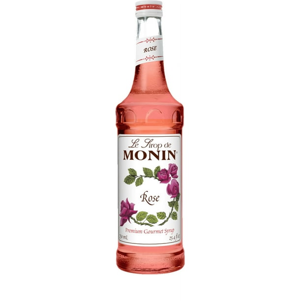 Monin Rose Syrup, Elegant and Subtle, Great for Cocktails, Mocktails
