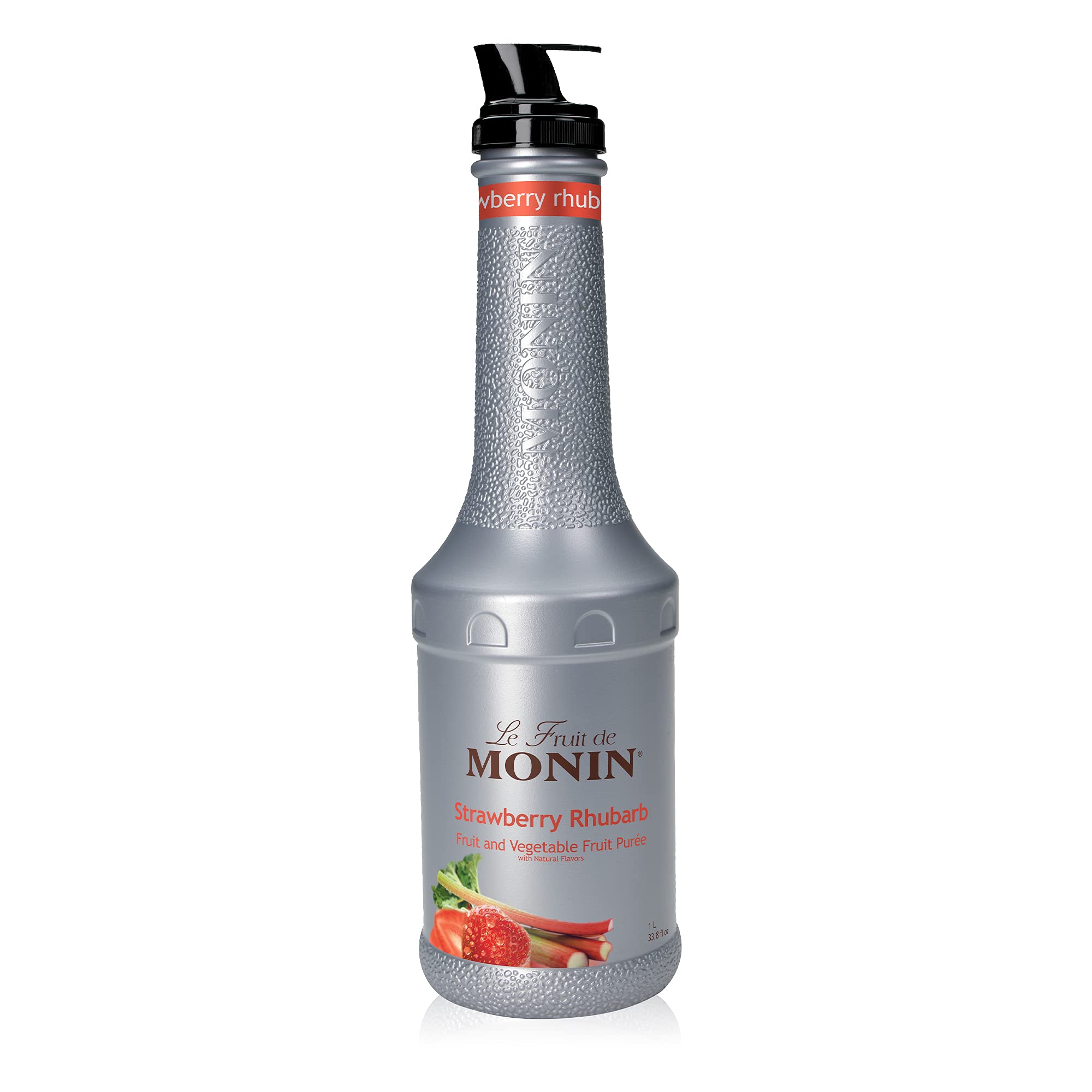 Monin Strawberry Rhubarb Purée, Tart & Sweet Purée, Made With Real Fruit & Vegetable Juices