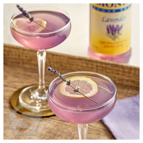 MONIN Flavoring Syrup Sugar-Free Lavender 4-Count 1 Liter