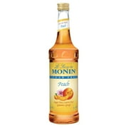 Monin Sugar-Free Peach Flavored Syrup, 1 Liter, 338 fl. oz Plastic Bottle