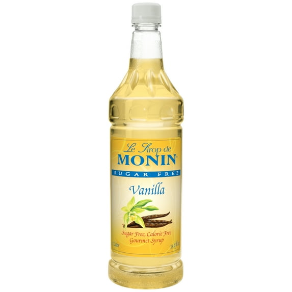 Monin Vanilla Syrup O'free (Sugar Free, Calorie Free), 33.8-Ounce Plastic Bottles (Pack of 4)