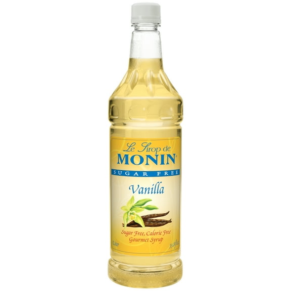 Monin Vanilla Syrup O'free (Sugar Free, Calorie Free), 33.8-Ounce Plastic Bottles (Pack of 4)