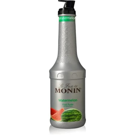 Monin - Watermelon Purée, Juicy And Sweet Flavor, Great For Teas, Lemonades, And Cocktails, Vegan, Non-Gmo, Gluten-Free (1 Liter)