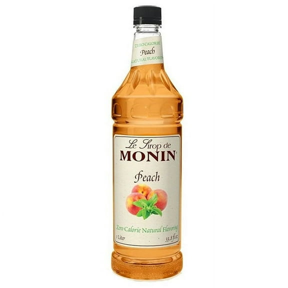Monin 1 Liter Premium Zero Calorie Natural Peach Flavoring Syrup