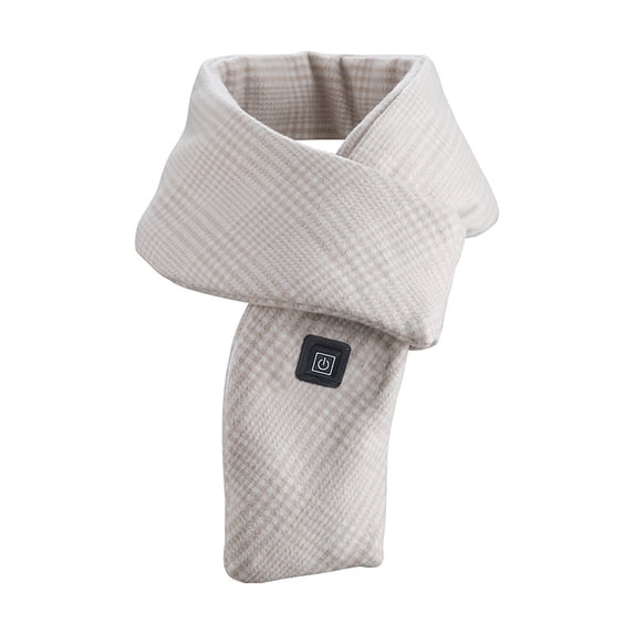 Monintic Electric Scarf Heated for Women Men USB Electric Heating Fall Cotton Scarf Lightweight Beige Travel Scarf Airplane My Orders Bufandas Para Mujer Elegantes