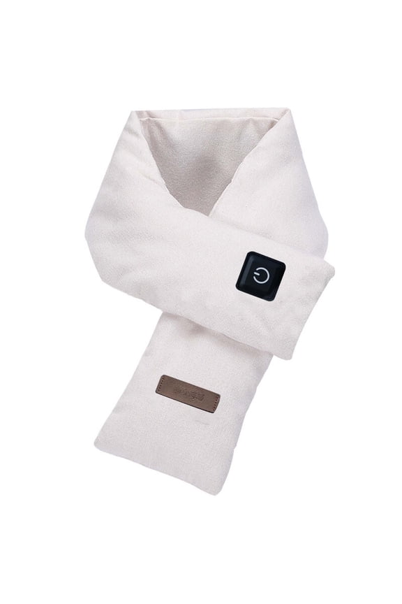 Heated Neck Scarf for Women Men Rechargeable USB Rechargable Heating Winter Hat Gloves Scarf Set Beanie Warm Fleece Scarves White Travel Scarf Airplane Bufandas Para Mujer Para Frio