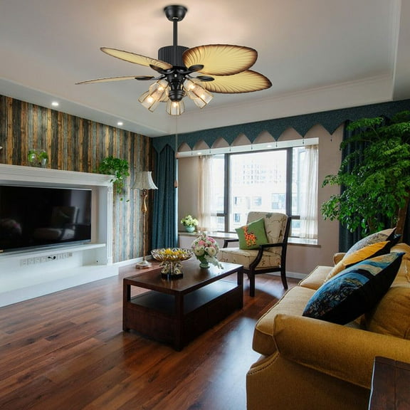 Monipa WhisperWind Motorsilver 52" 5*E26 Bulb Living Room Bedroom with Remote Control