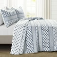 thumbnail image 1 of Monique Stripe Quilt Navy/White 3Pc Set King, 1 of 6
