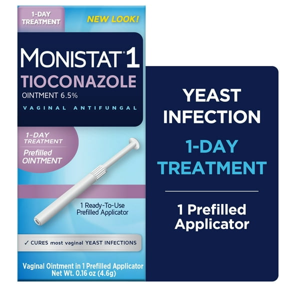 Monistat 1 Day Yeast Infection Treatment for Women, 1 Tioconazole Ointment Applicator