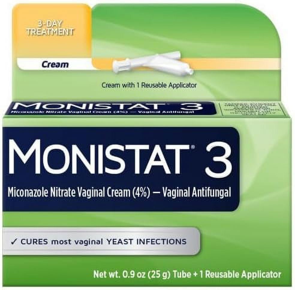 Monistat 3 Cream, 3-Day Yeast Infection Treatment for Women: 1x Reusable Applicator & 1x 25g External Anti-Itch Cream Bundle *EN
