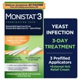 thumbnail image 1 of Monistat 3 Day Yeast Infection Treatment, 3 Miconazole Pre-Filled Cream Tubes & External Itch Cream, 1 of 17