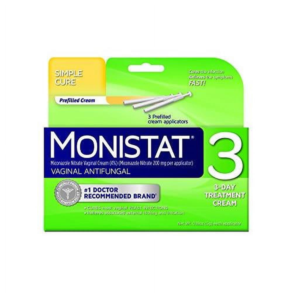 Monistat 3 Vaginal Antifungal Cream Prefilled 5gm Applicators 3 in Each