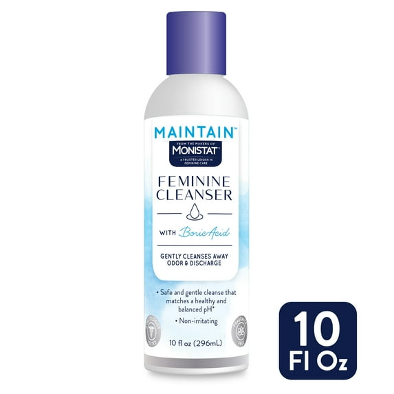 Monistat Boric Acid Feminine Cleanser, Fragrance Free Feminine Wash, 10 Fl Oz, 1 Pack