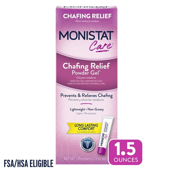 Monistat Chafing Relief Powder Gel, Female Anti-Chafe Protection, Fragrance Free, 1.5 oz