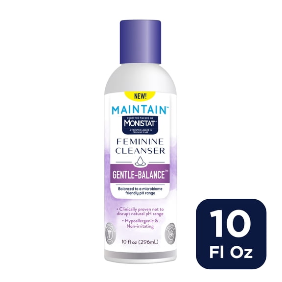 Monistat Gentle-Balance Feminine Cleanser for Women, Fragrance-Free, pH Balanced, 10 Fl Oz