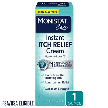 Monistat Instant Itch Relief Cream for Women, Maximum Strength Feminine Itch Care, 1 oz