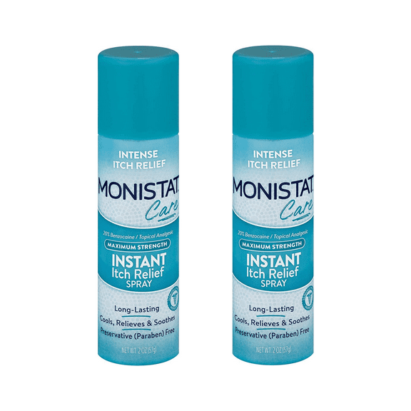 Monistat Instant Itch Relief Spray for Women, Maximum Strength Feminine Itch Care, 2 oz (Pack of 2)