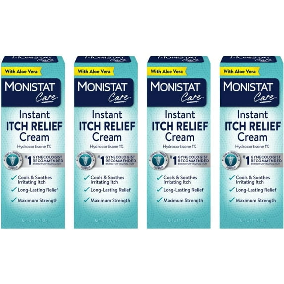 Monistat Soothing Care Itch Relief Cream, 1 Ounce Tube -4 Tubes Total