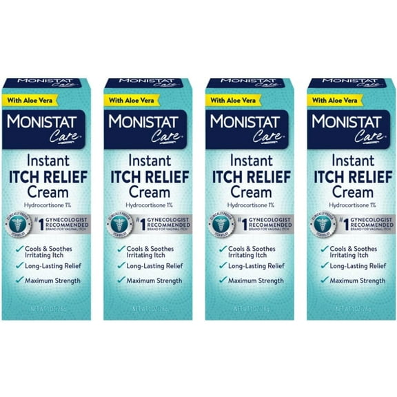 Monistat Soothing Care Itch Relief Cream, 1 Ounce Tube -4 Tubes Total
