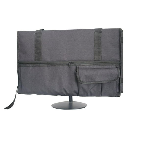 Monitor Carrying Case Strong Buckle Full Protection with Handle Portable Padded Protective Case for Screen and Accessories Desktop Computer Black