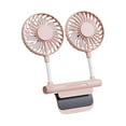 thumbnail image 1 of Monitor Clip on Fan with 2 Fan Heads, USB Rechargeable Desktop Fan, 3 Speeds Adjustable Clamp, Strong Wind Quiet Personal Cooling Fan for Office, Laptop, Desktop & Home, 1 of 5