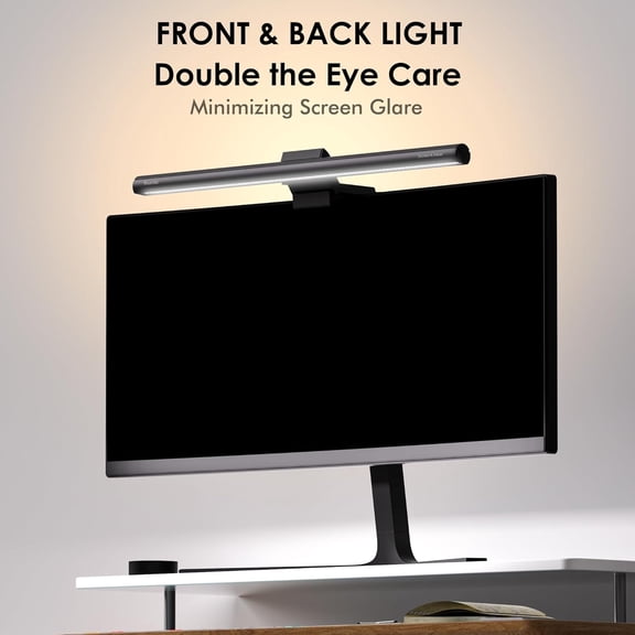 Monitor Light Bar with Remote, 16.7'' Eye Care No Glare Computer Light Bar with Backlight, Auto-Dimming & Timer, Stepless Dimming Monitor Lamp for Desk Gaming Home Office Curved Monitors