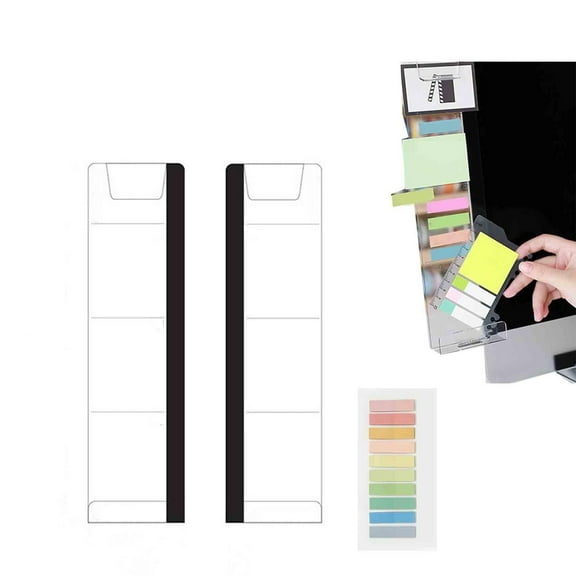 Monitor Note Side Attachment Ecohintz Desktop Computer Side Note Stand - Clear Acrylic Memo Board for Sticky Notes, Left/Right Adjustable for Office/Home, Sticky Note Holder for Computer Screen, R
