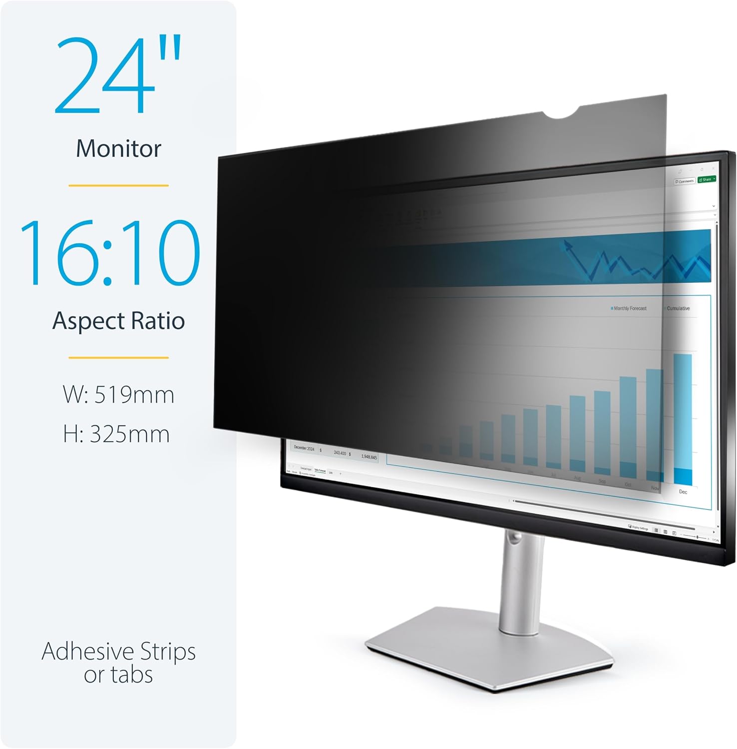 Monitor Privacy Screen for 24" Display Computer Screen Security