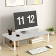 thumbnail image 1 of Monitor Riser Desktop Computer Stand Riser Office Desk Storage Shelf Raised Shelf, 1 of 6