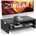 thumbnail image 1 of Monitor Stand, 2-Tier Laptop Computer Monitor Stand Riser for PC, iMac, Desktop Wooden Screen Stand with Storage Organizer for Home Office, 1 of 6
