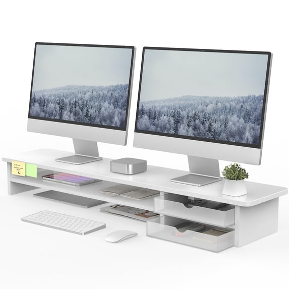 Monitor Stand Dual Monitor Riser 42.5inch Large Desk Computer Monitor ...