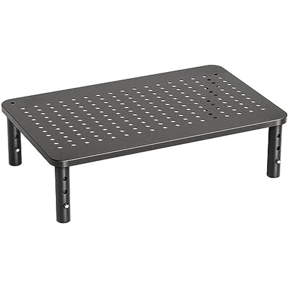 Monitor Stand, Monitor Stand Riser 3 Height Adjustable, Monitor Riser with Airflow Vents, Laptop Stand for Desk, Laptop Riser, Desk Organizer for Monitor, 15.6" Laptop, PC, Printer