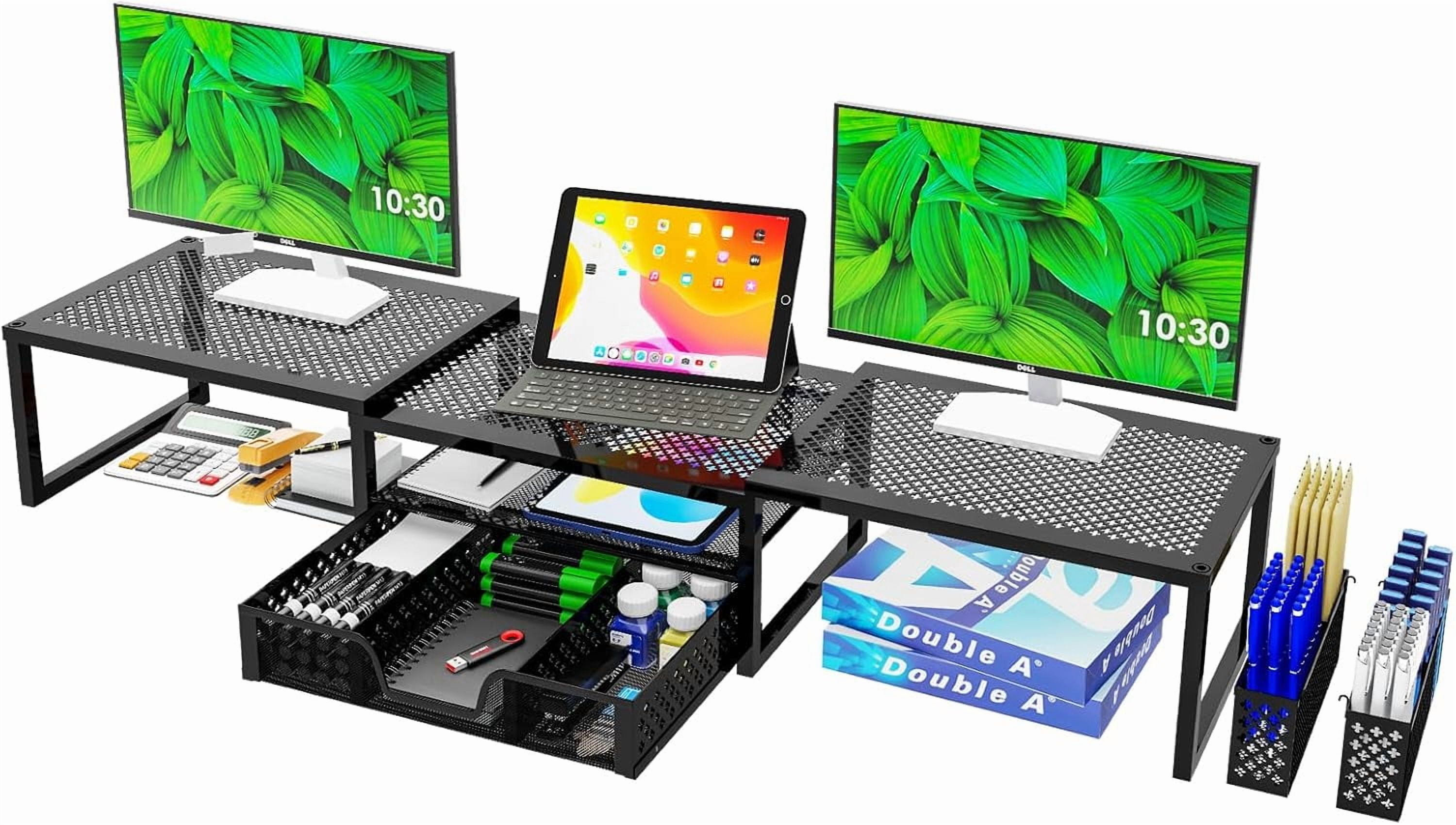 Monitor Stand Riser, Adjustable Angle Computer Desk Organizer with ...