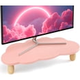 thumbnail image 1 of Monitor Stand Riser,Cloud Shape Wood Computer Monitor Stand, 16.5IN Monitor Stand Riser, Multi-Purpose Desktop Organizer Riser for Computer,Laptop,Printer,TV,Pink, 1 of 4