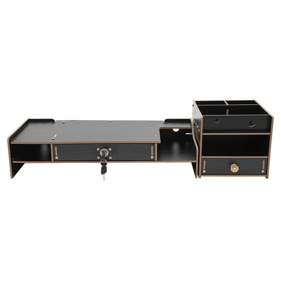 Monitor Stand Riser, Computer Monitor Stand with Storage, Wood Desktop Organizer with Drawers and Shelves for Home Office Desk