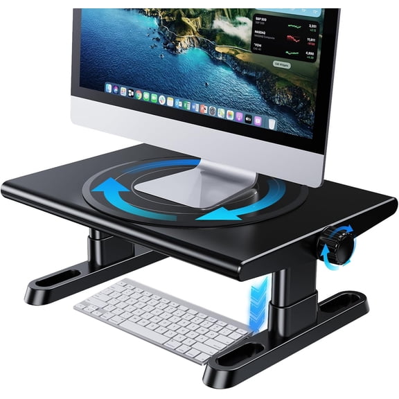 Monitor Stand Riser for Desk,360 ° Rotation Freely Height Adjustable by Knob,4.4-5.8 Inches,Ergonomic Monitor Stand Mount, Desktop Monitor Stand Riser for Computer,Laptop,Printer,Tv
