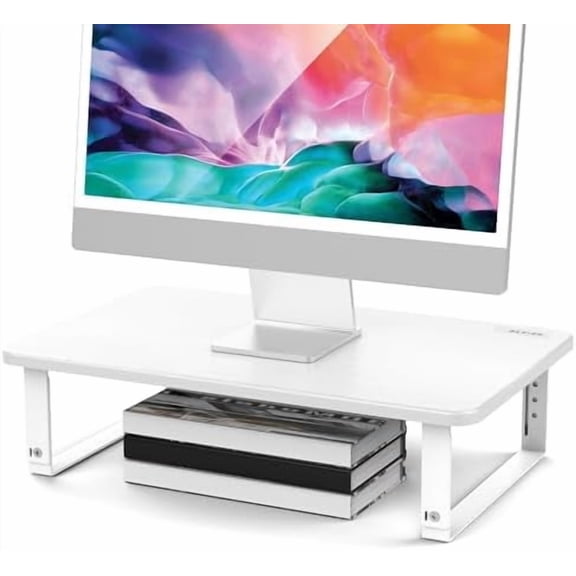 Monitor Stand Riser, Height Adjustable Laptop Stand, Computer Monitor Stand for Monitor, Computer,Laptop,Printer (White)