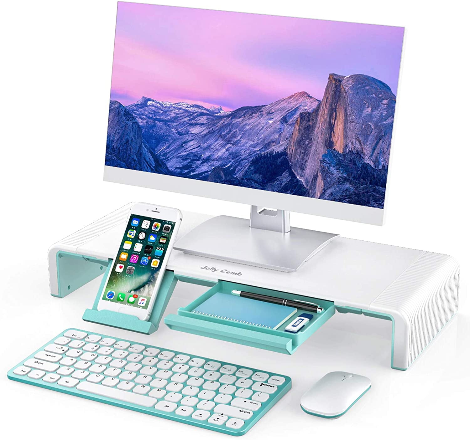 Monitor Stand Riser, Jelly Comb Foldable Computer Monitor Riser, Computer Stand with Storage